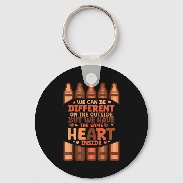 We Can Different On The Outside Black History Men  Keychain (Front)