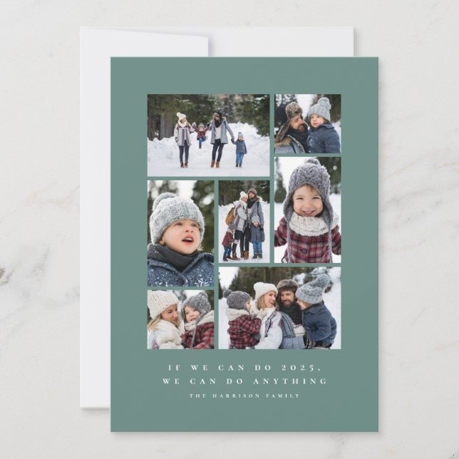 We can do anything New Year photo collage Holiday Card (Front)