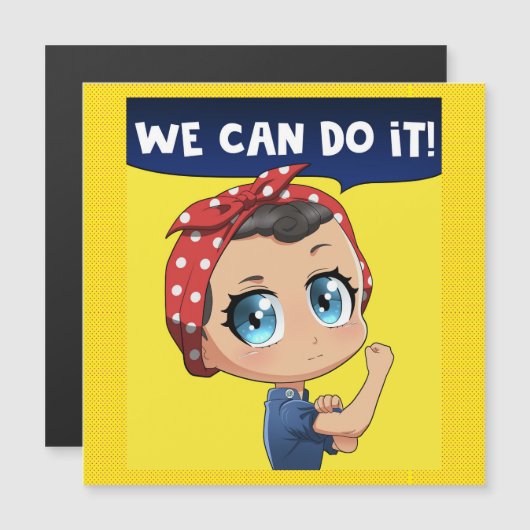 We Can Do It! Anime Rosie the Riveter Chibi Girl (Front/Back)
