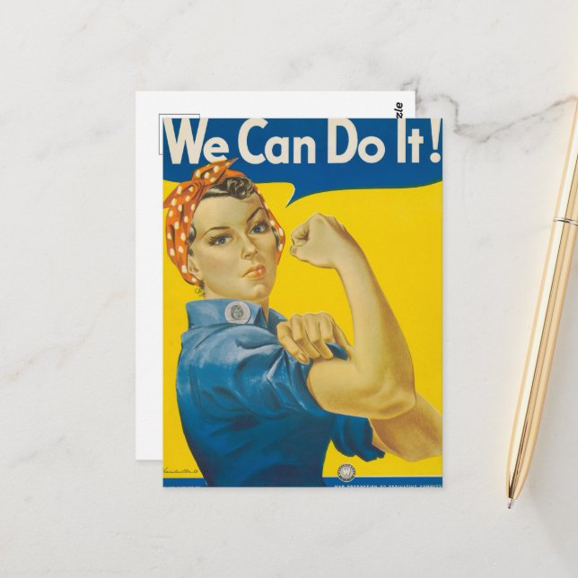 We Can Do It! by J. Howard Miller Postcard (Front/Back In Situ)