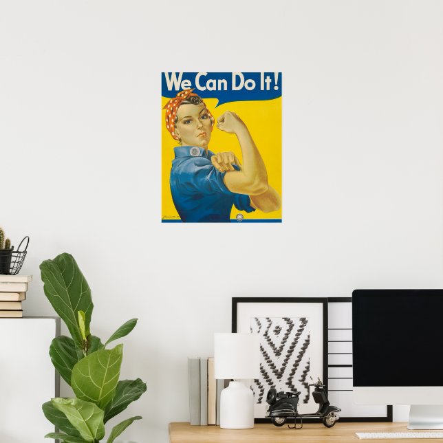 額装品/We Can Do It!/J.ハワード ミラー/ポスター/インテリア We Can Do It - Rosie the Riveter - Vintage War Poster by J. Howard