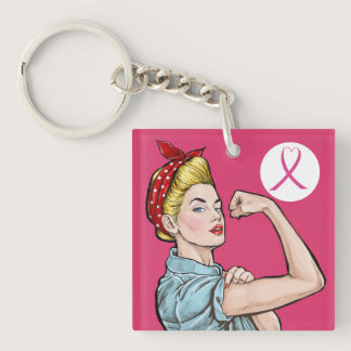 We Can Do It Cancer Awareness Keychain