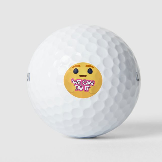 We Can Do It Care Emojis Golf Balls (Front)