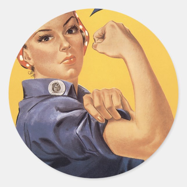 We Can Do It! Classic Round Sticker (Front)