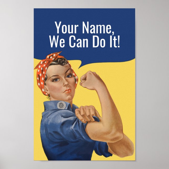 We can do it Custom Rosie The Riveter Feminist Poster (Front)