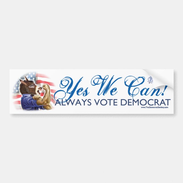 We Can Do It Donkey Bumper Sticker  (Front)