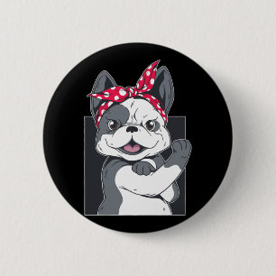 We Can Do It Female Dog Activist Design Button