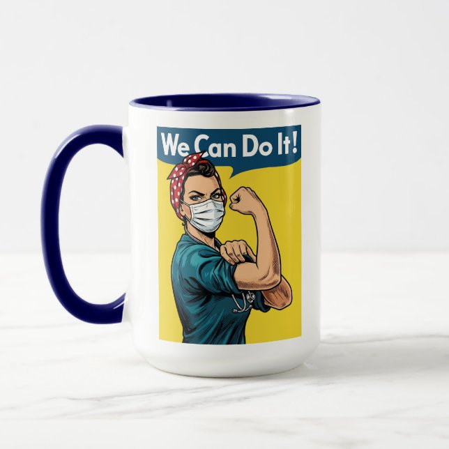 We Can Do It Feminist Nurse Rosie Riveter Mug (Left)