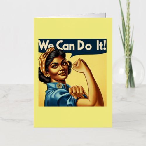 We Can Do It _ Indian Rosie the Riveter Foil Greeting Card