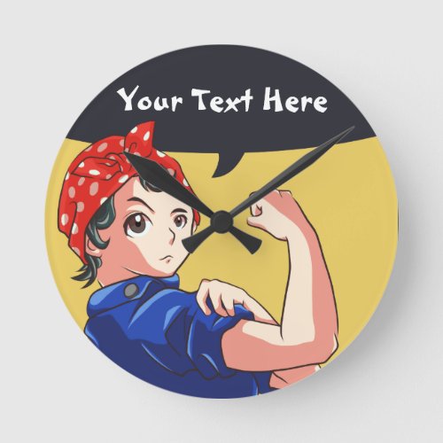 We Can Do It Magna Anime Rosie the Riveter Round Clock