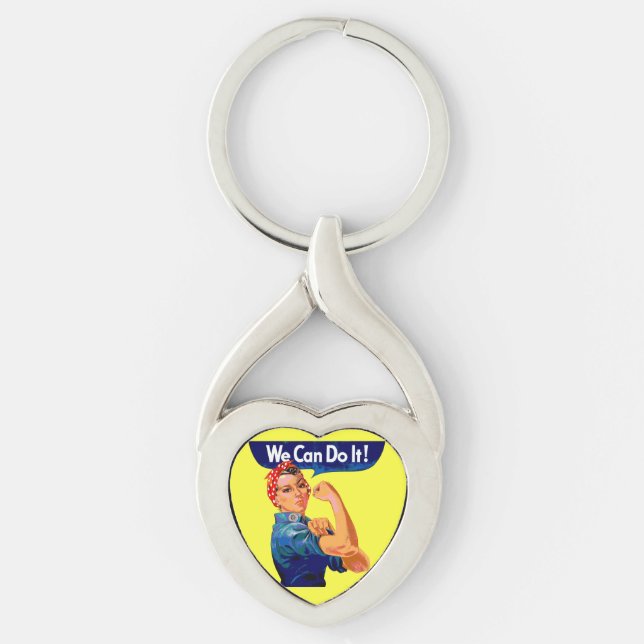 We Can Do It - Motivational Pop Art Rosie    Keychain (Front)