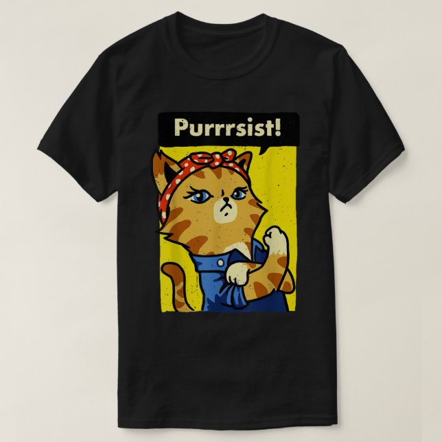 We Can Do It Poster Strong Women's March  Cat Love T-Shirt (Design Front)