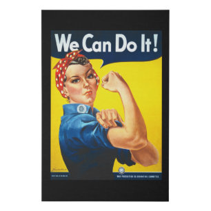 We can do it retro vintage poster faux canvas print