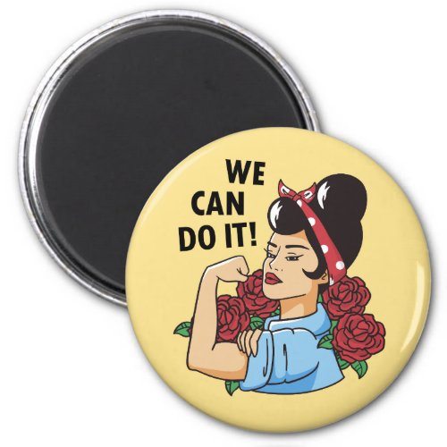 We Can Do It Rockabilly Rosie Feminist Magnet