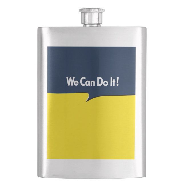 We Can Do it Rosie Headline Hip Flask (Front)