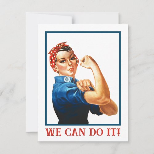 We Can Do It Rosie Riveter Women Power WWII Card