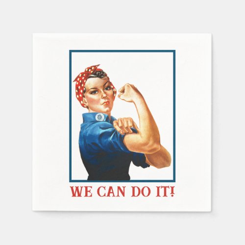 We Can Do It Rosie Riveter Women Power WWII Card Napkins