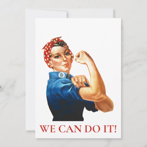 We Can Do It Rosie Riveter Women Power WWII Holiday Card