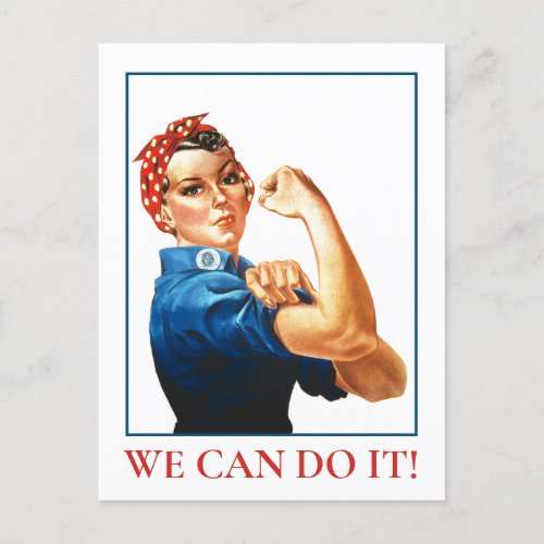 We Can Do It Rosie Riveter Women Power WWII Postcard