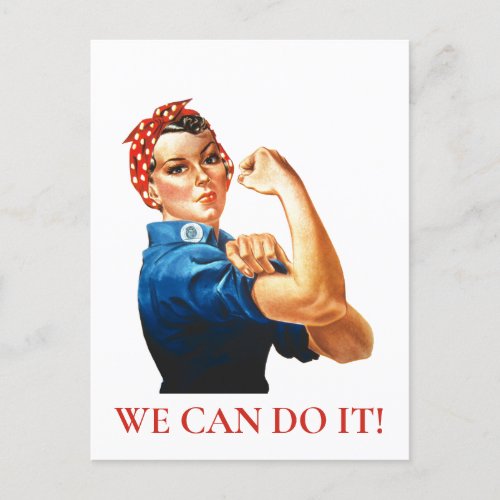 We Can Do It Rosie Riveter Women Power WWII Postcard