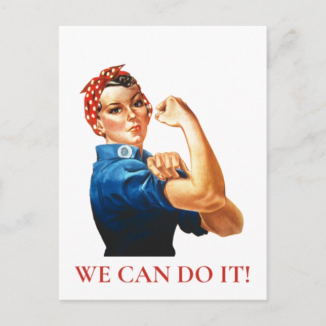 We Can Do It Rosie Riveter Women Power WWII Postcard (Front)