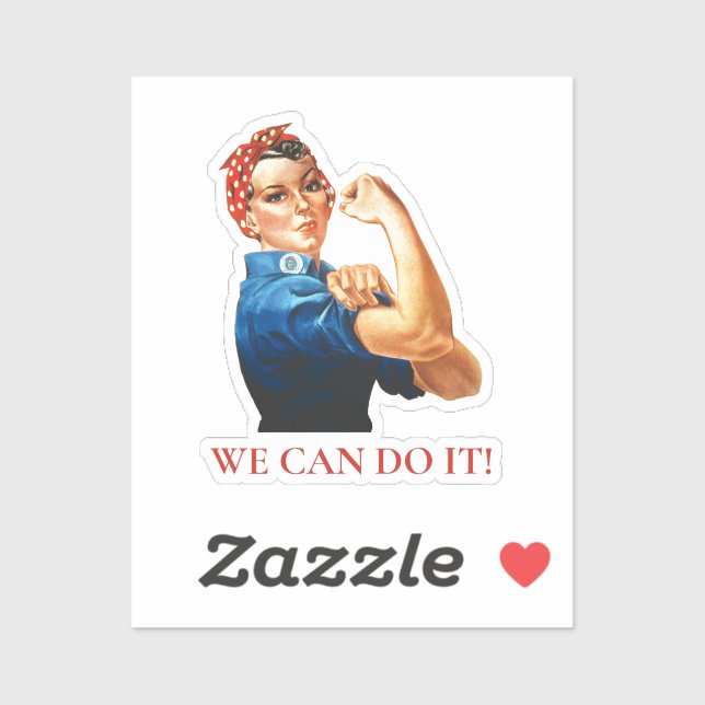 We Can Do It Rosie Riveter Women Power WWII Sticker (Sheet)