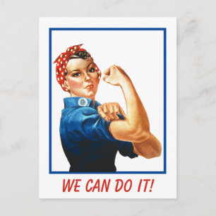 We Can Do It Rosie Riveter Women Power WWII War Postcard