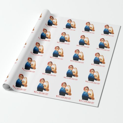 We Can Do It Rosie Riveter Women Power WWII Wrapping Paper