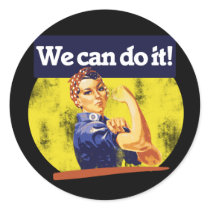 We can do it rosie the riveter classic round sticker