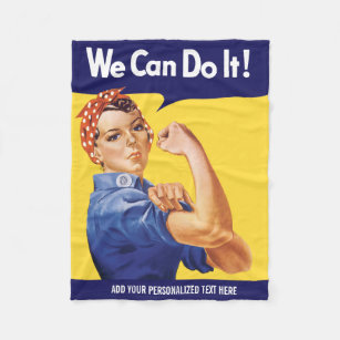 We Can Do It! Rosie the Riveter Fleece Blanket