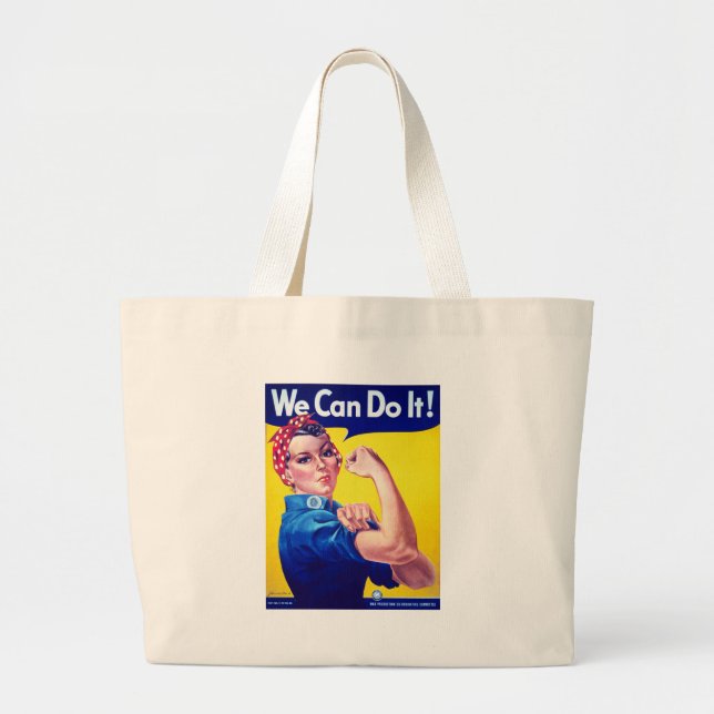 We Can Do It Rosie the Riveter Large Tote Bag (Front)