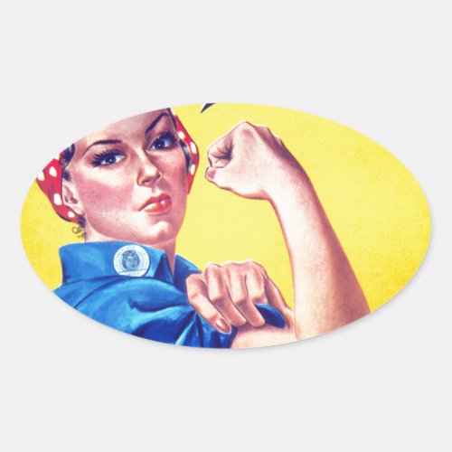 We Can Do It Rosie the Riveter Oval Sticker