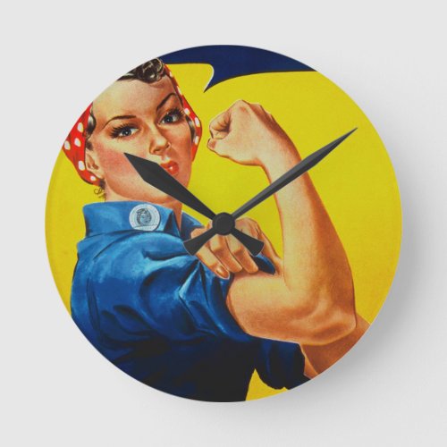 We Can Do It Rosie the Riveter Round Clock