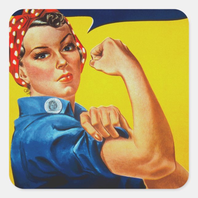 We Can Do It Rosie the Riveter Square Sticker (Front)