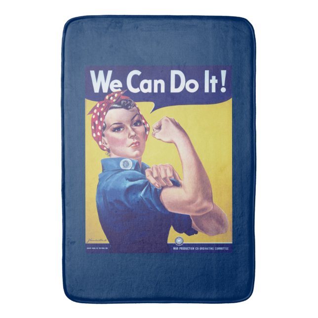 We Can Do It Rosie the Riveter United States  Bath Mat (Front Vertical)