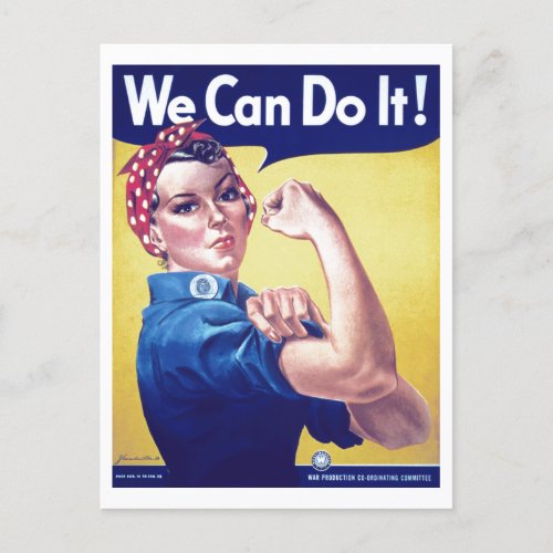 We Can Do It Rosie the Riveter USA United States Holiday Postcard