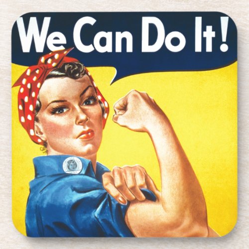 We can do it _ Rosie the Riveter Vintage Icon Beverage Coaster