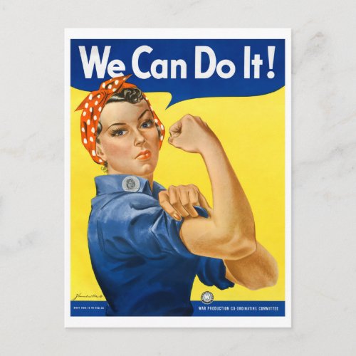 We Can Do It Rosie the Riveter Vintage WPA Postcard