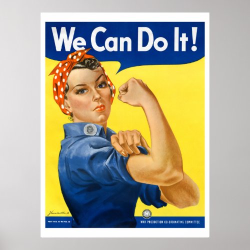 We Can Do It Rosie the Riveter Vintage WPA Poster