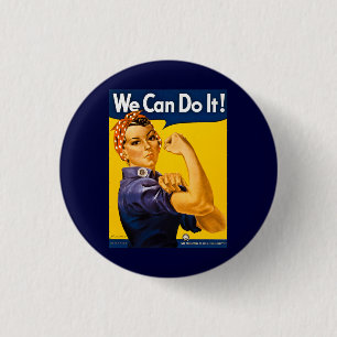 We Can Do It! Rosie the Riveter Vintage WW2 Button