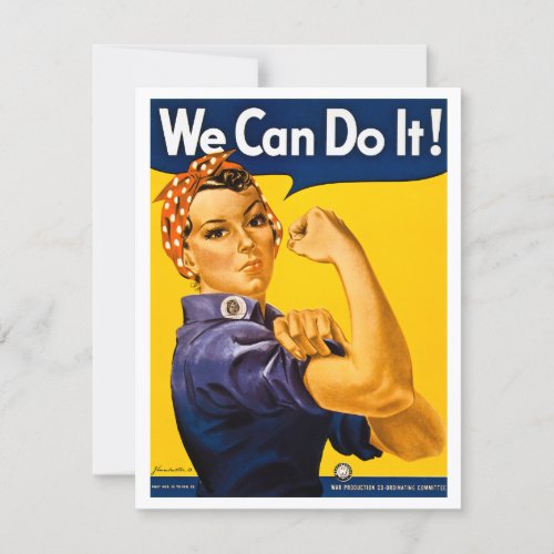 We Can Do It Rosie the Riveter Vintage WW2 Card