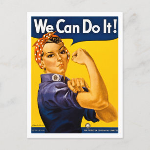 We Can Do It! Rosie the Riveter Vintage WW2 Postca Holiday Postcard