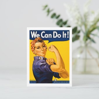 We Can Do It! Rosie the Riveter Vintage WW2 Postcard | Zazzle