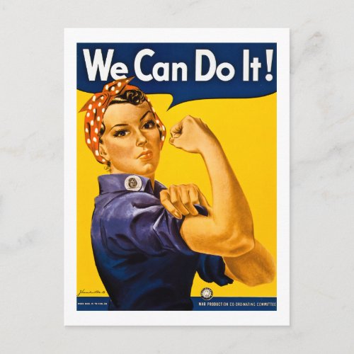 We Can Do It Rosie the Riveter Vintage WW2 Postcard