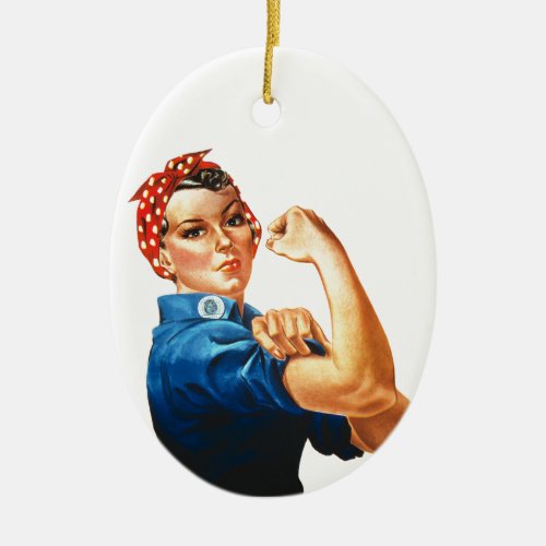 We Can Do It Rosie the Riveter Women Power Ceramic Ornament