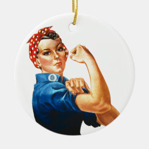 We Can Do It Rosie the Riveter Women Power Ceramic Ornament