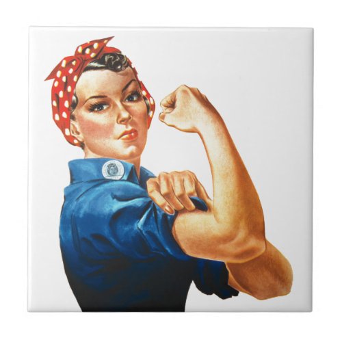 We Can Do It Rosie the Riveter Women Power Ceramic Tile