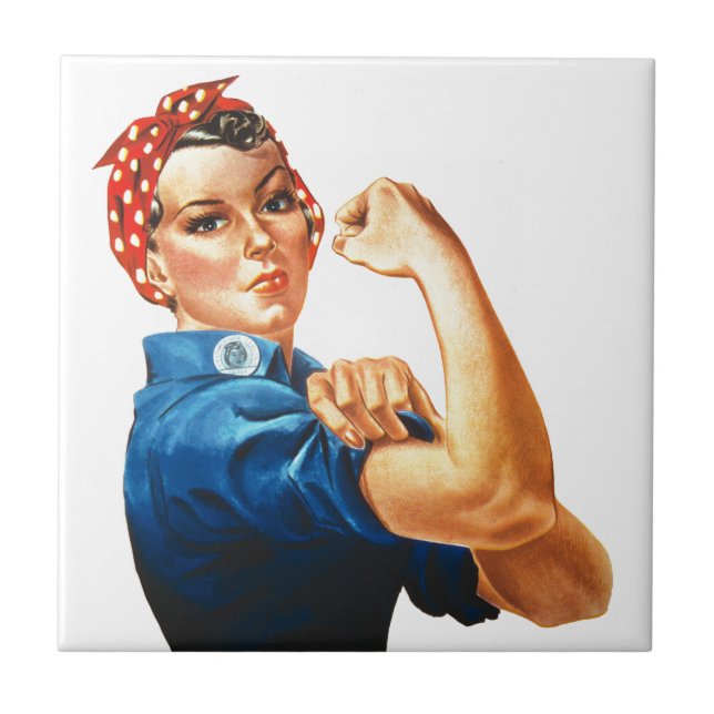 We Can Do It Rosie the Riveter Women Power Ceramic Tile (Front)