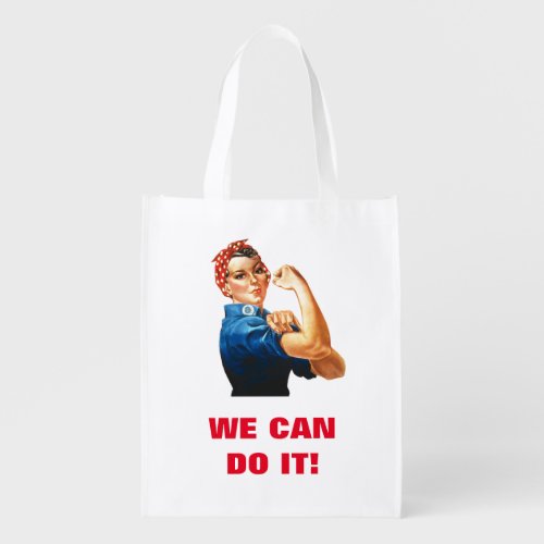 We Can Do It Rosie the Riveter Women Power Grocery Bag