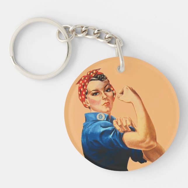 We Can Do It Rosie the Riveter Women Power Keychain (Front)